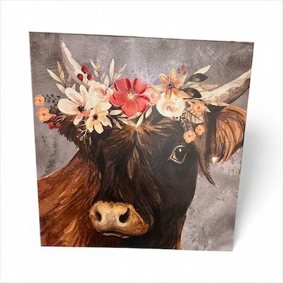 Flower Cow Canvas