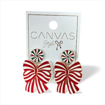 Christmas Candy Resin Bow Earrings