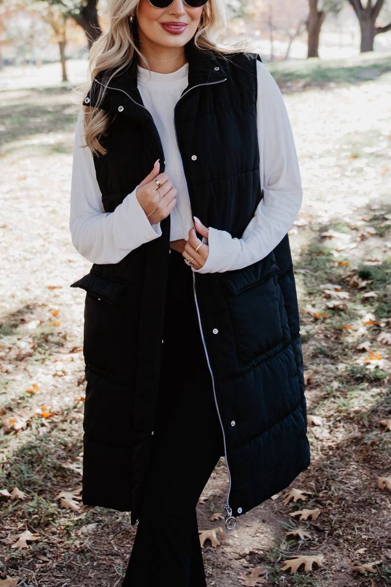 Long Quilted Puffer Vest