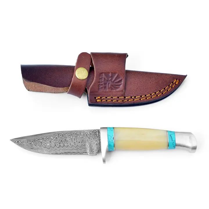 Damascus Knife Titan camp Hunting Knife