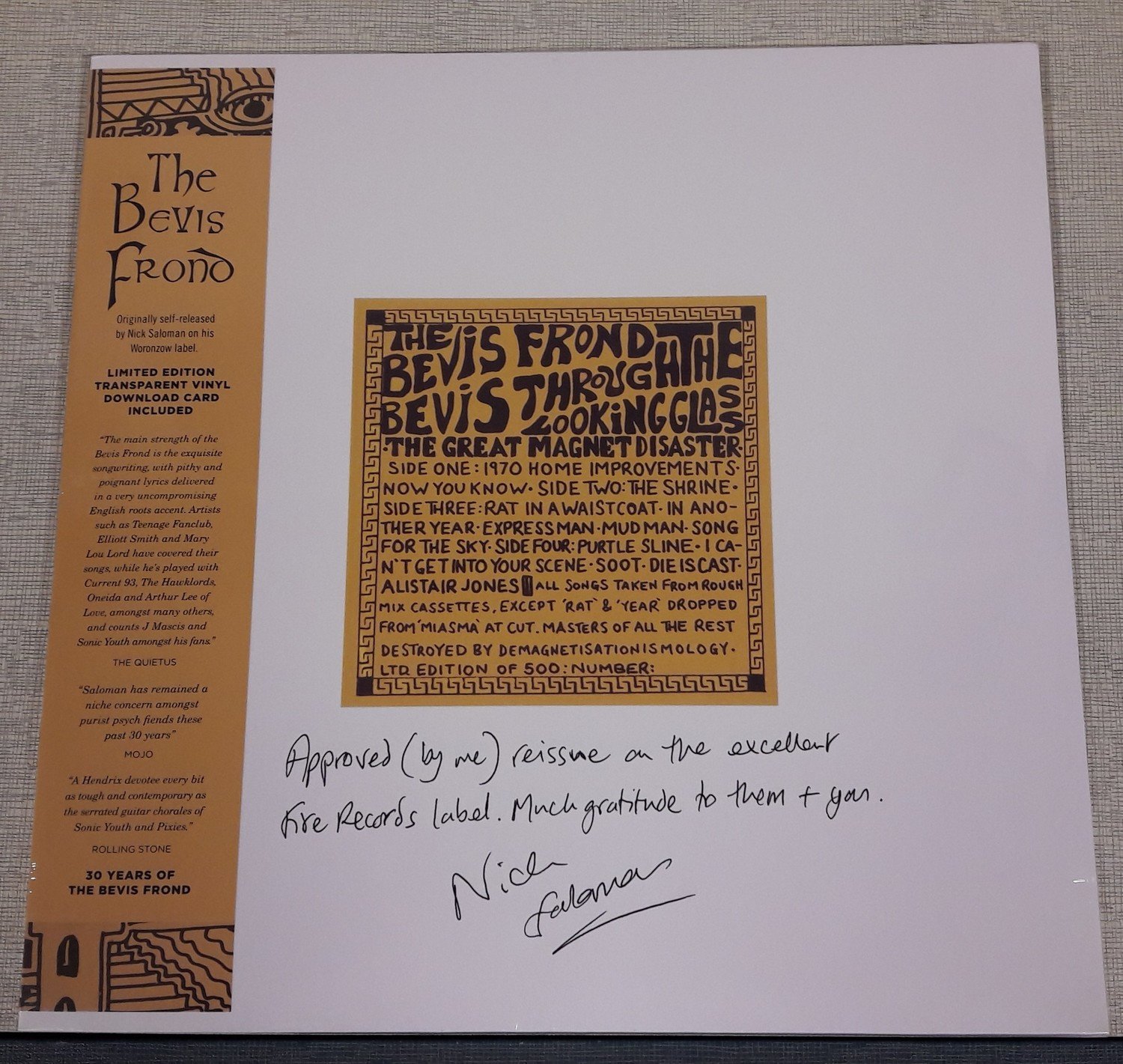 THE BEVIS FROND - 'THROUGH THE LOOKING GLASS' LTD. TRANSPARENT