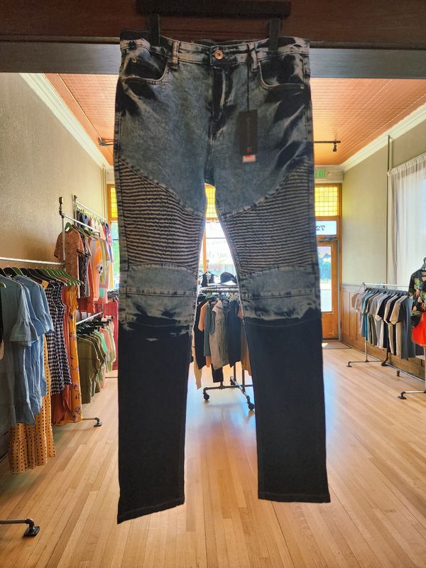 Two-tone stretch denim jeans