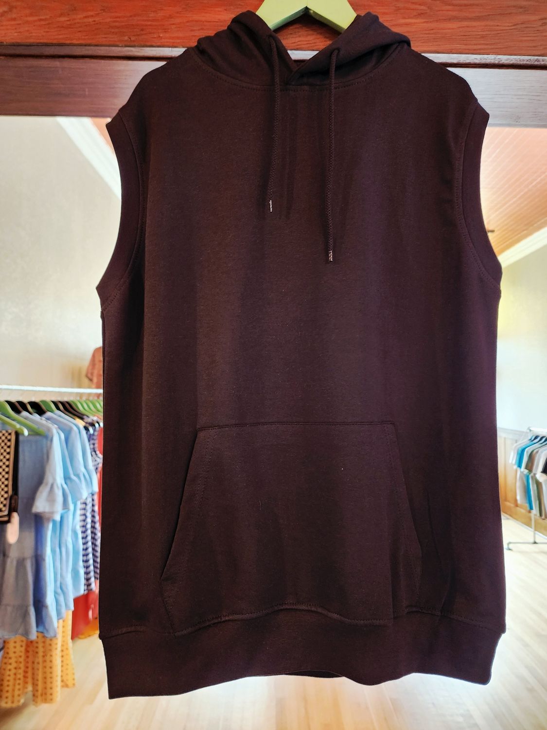 Sleeveless hoodie, Colour: Black, Size: Small