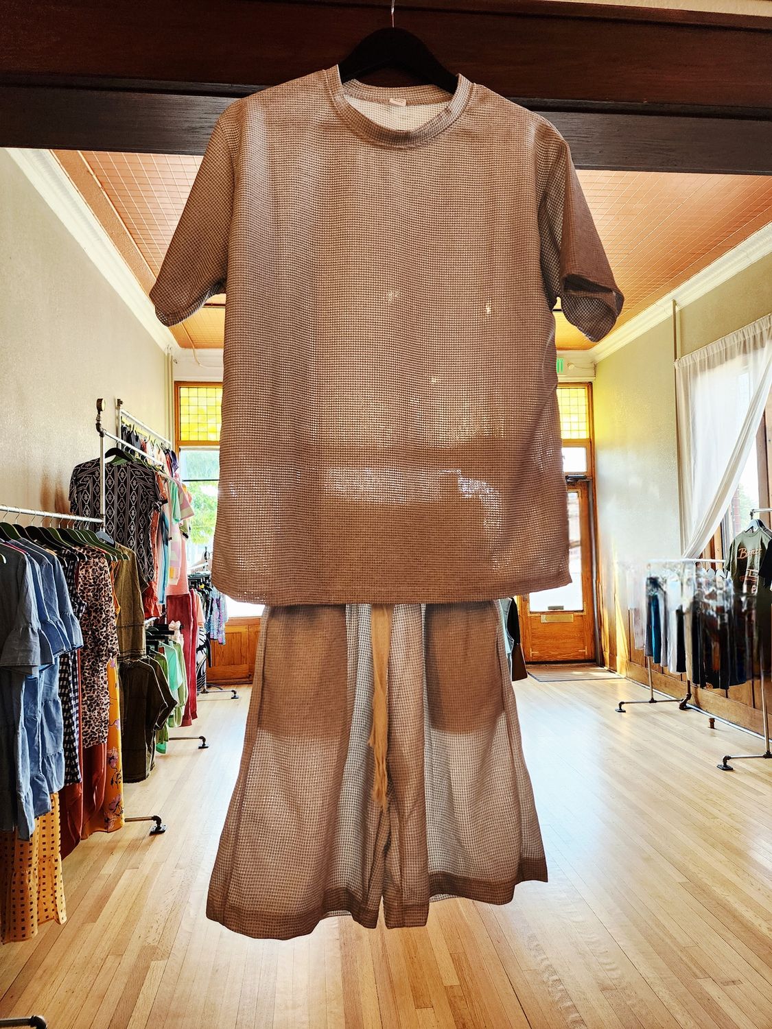 Waffle suit grey men&#39;s medium