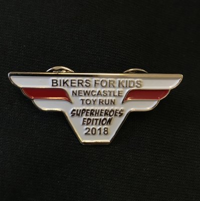2018 Toy Run Superheroes edition badge limited quantity  back orders available