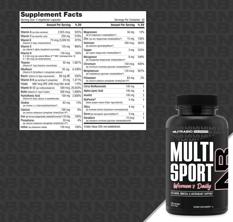Nutrabio  Multi Sport Vitamins WOMEN