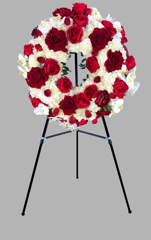 Red Rose Funeral Wreath