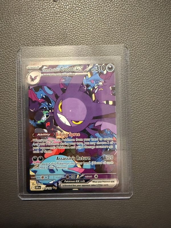 Team Rocket’s Crobat ex - 234/182 - Full Art Holo - Pokémon TCG