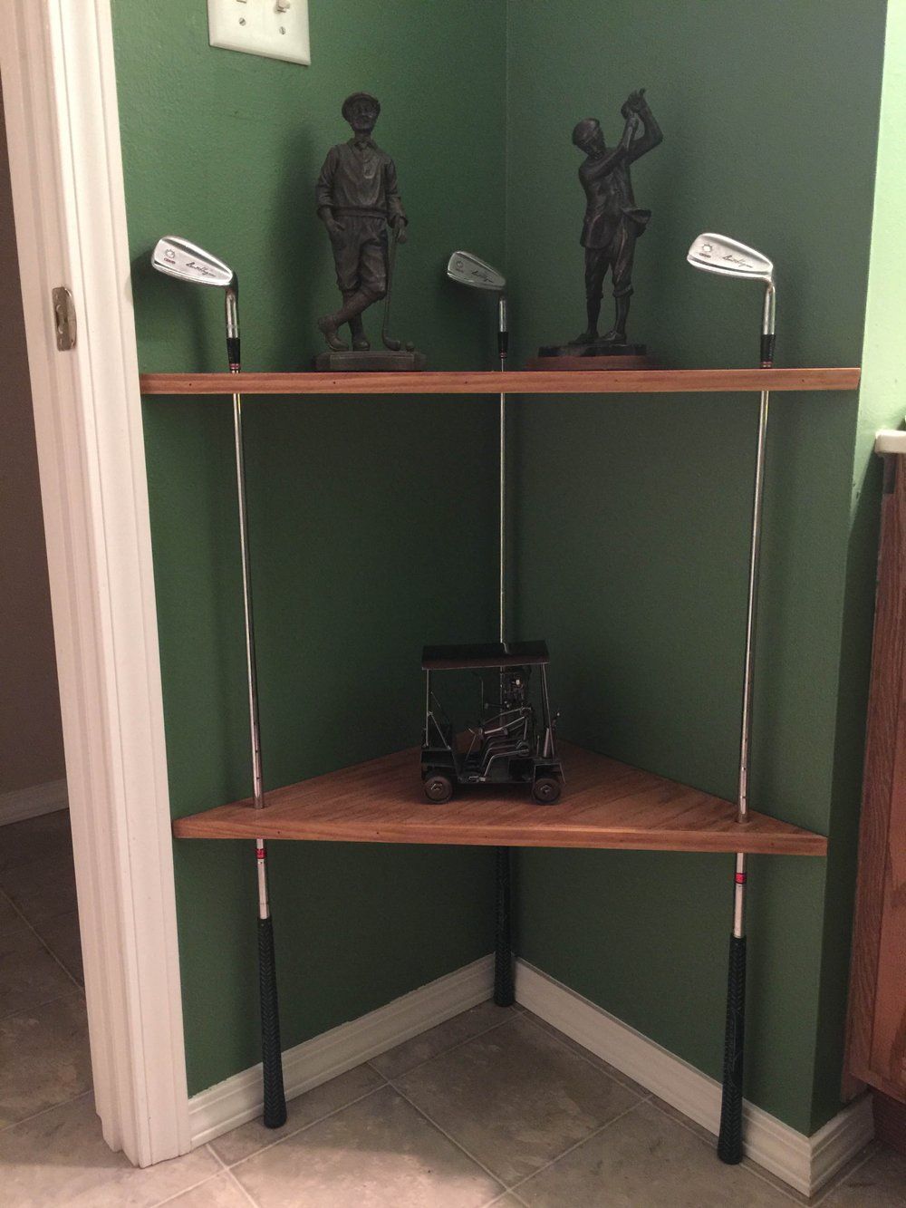 Golf-Themed Corner Shelf 