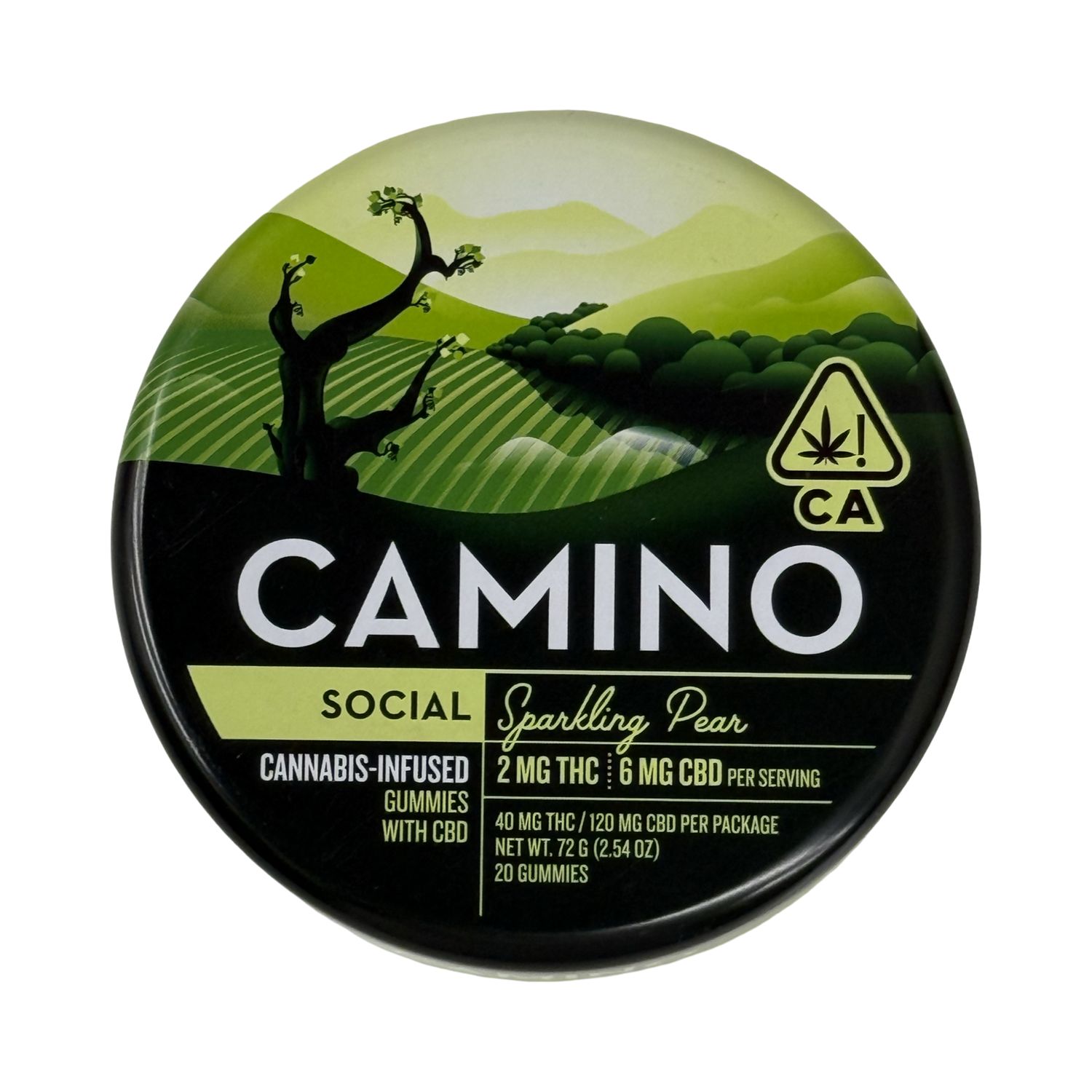 KIVA Camino-Cannabis Infused Edible &quot;Social&quot; Sparkling Pear- Sativa