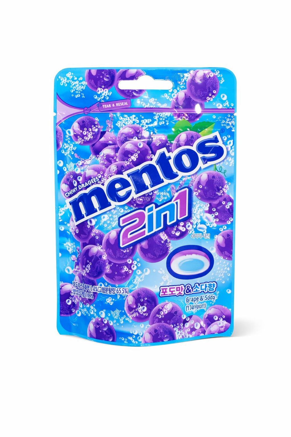 Mentos 2 in 1 Grape &amp; Soda Chewy Dragees