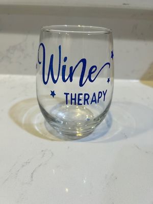 &quot;Wine Therapy&quot; stemless wine glasses