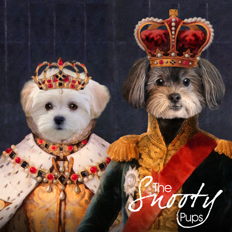 King and Queen Couple Pet Portrait - Pet portraits in costume