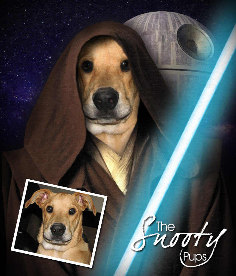 Obi-Wan Start Wars - Jedi Custom Pet Portrait - Pet portraits in costume