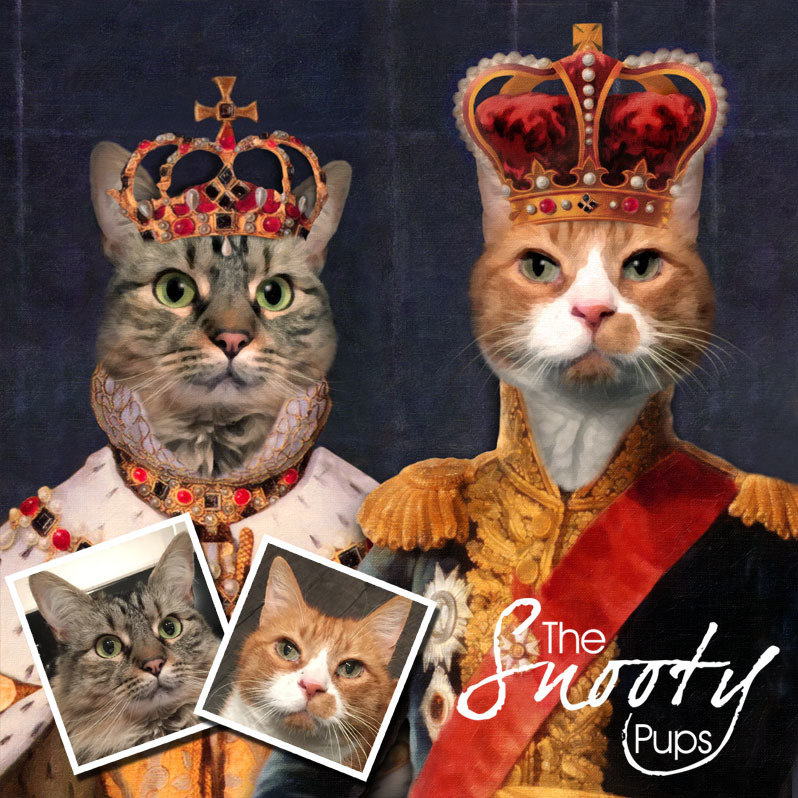 Couple Portrait Cat Portrait - King & Queen - Pet portraits in costume