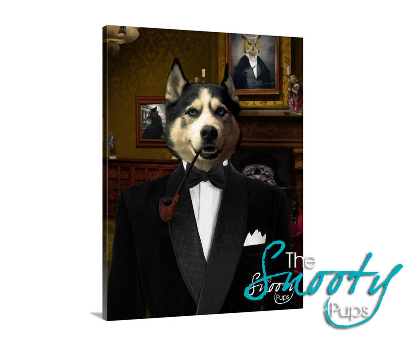 dog in smoking jacket