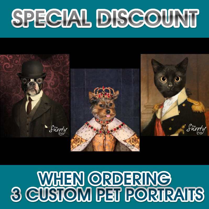 3 Custom Dog Portraits or Cat Portraits