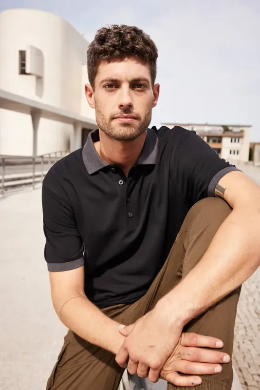 Daiber Poloshirt  | kontrastfarbiger Kragen &amp; Armbündchen | Herren