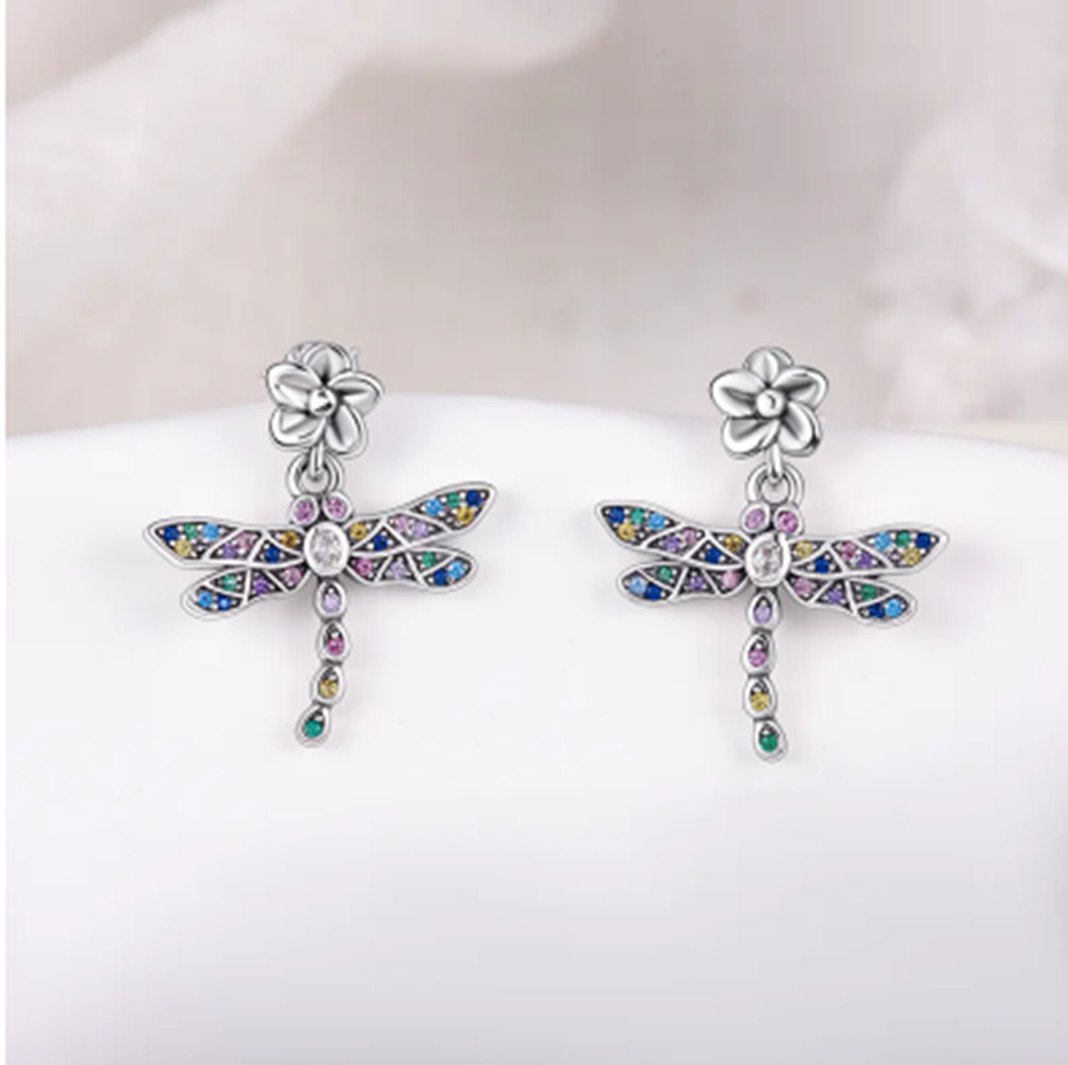 Srebrne kolczyki &quot;dragonfly multi&quot;