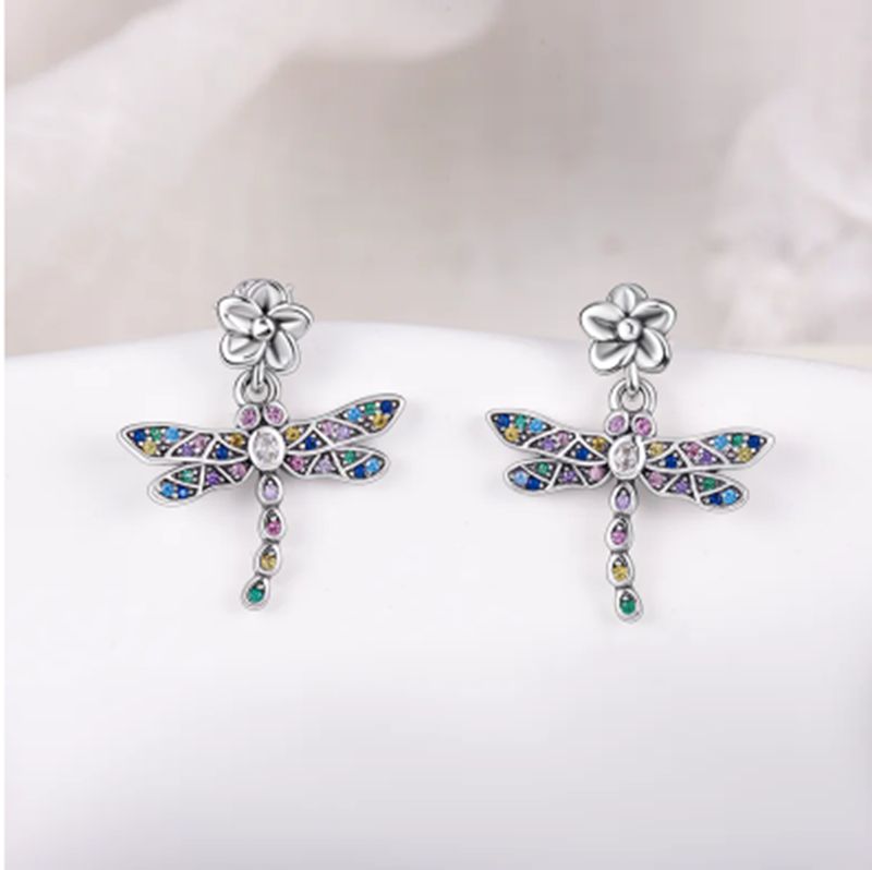 Srebrne kolczyki &quot;dragonfly multi&quot;