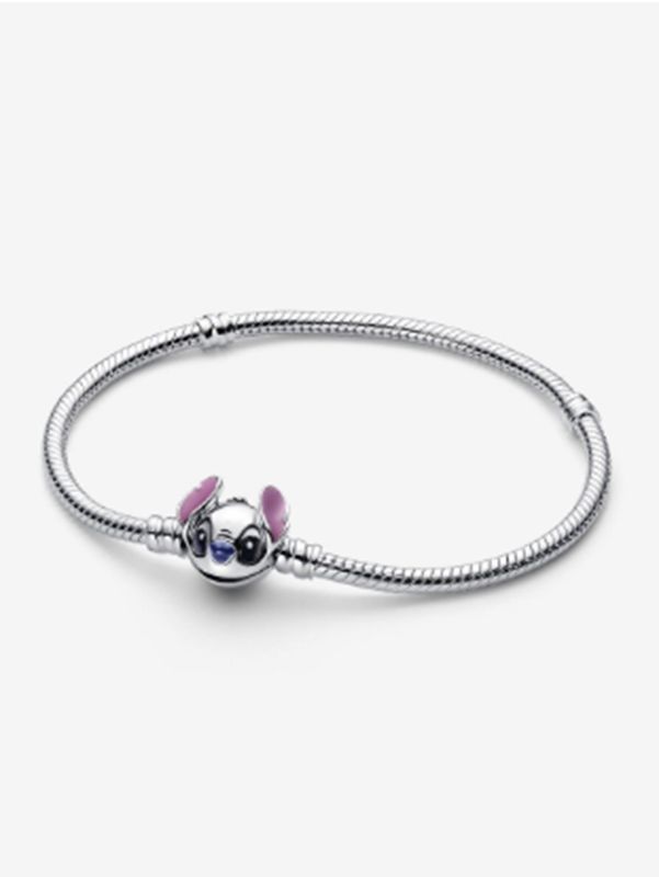 Bransoletka o splocie wężykowym Stitch  17 cm Disney Srebro