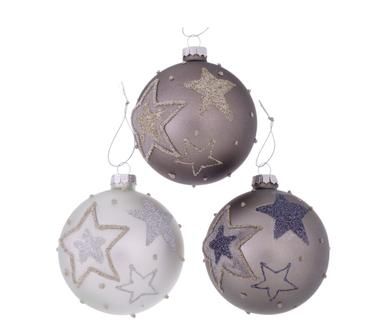 Komplet 3 ozdób choinkowych „Stiara”, O 8 cm Komplet 3 ozdób choinkowych „Stiara”, O 8 cm