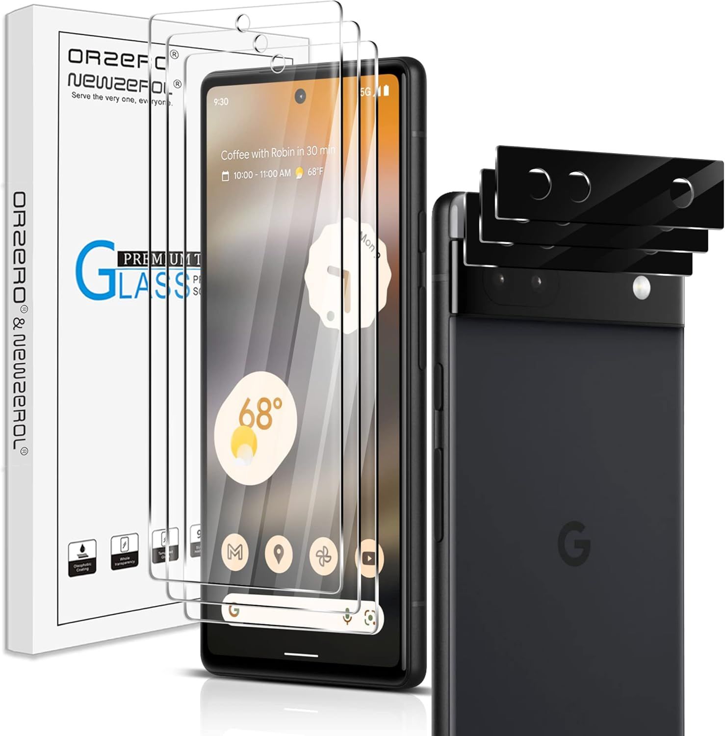 NEWZEROL Folia ze szkła pancernego kompatybilna z Google Pixel 6A 9H 3+3szt NEWZEROL Folia ze szkła pancernego kompatybilna z Google Pixel 6A 9H 3+3szt