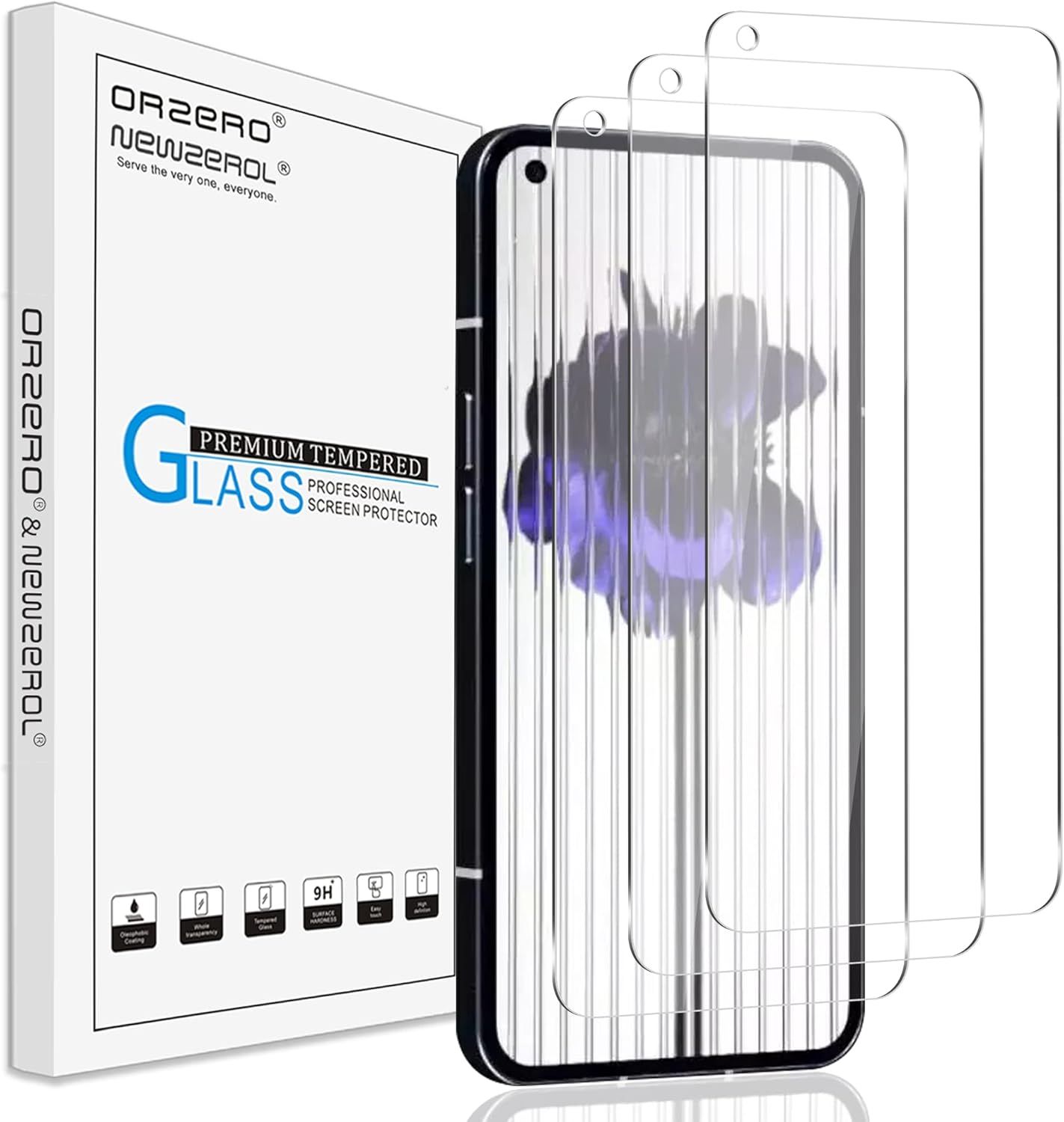 NEWZEROL 3 sztuki pancernego szkła ochronnego, kompatybilne z telefonami Nothing (1) NEWZEROL 3 sztuki pancernego szkła ochronnego, kompatybilne z telefonami Nothing (1)