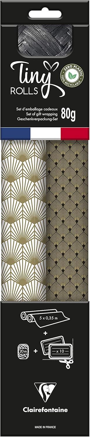 Clairefontaine 223891C – Zestaw do pakowania prezentów „Zero plastiku” – Zestaw 2 rolki Clairefontaine 223891C – Zestaw do pakowania prezentów „Zero plastiku” – Zestaw 2 rolki