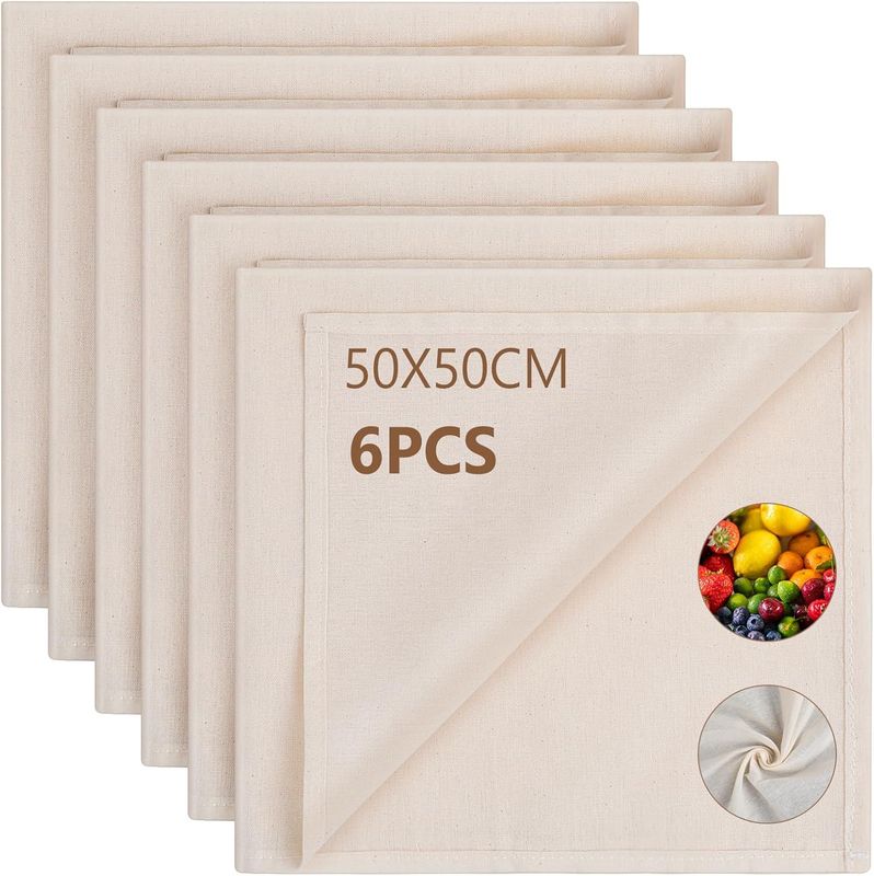 AiQInu Gaza spożywcza, 6 sztuk, filtr do żywności 50 x 50 cm AiQInu Gaza spożywcza, 6 sztuk, filtr do żywności 50 x 50 cm