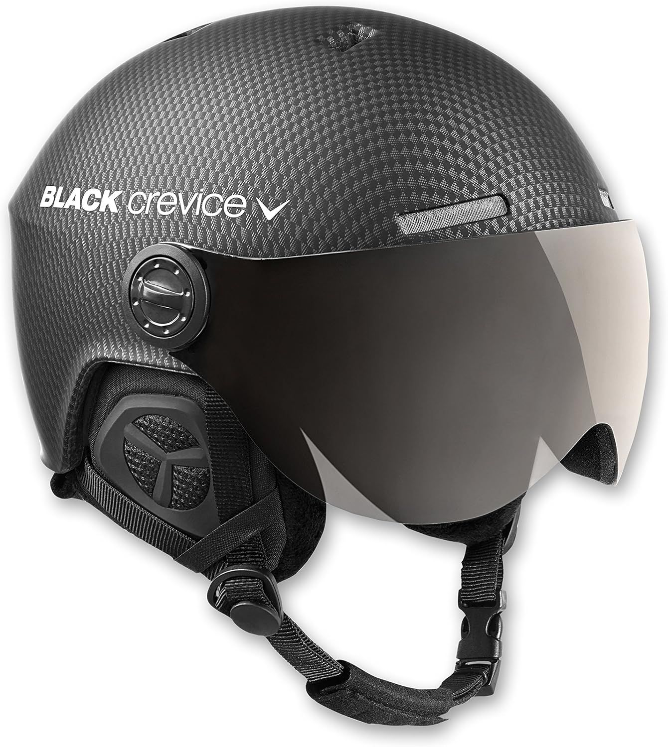 Black Crevice Kask narciarski Arlberg z 2 wizjerami, carbon czarny/szary, S/M Black Crevice Kask narciarski Arlberg z 2 wizjerami, carbon czarny/szary, S/M
