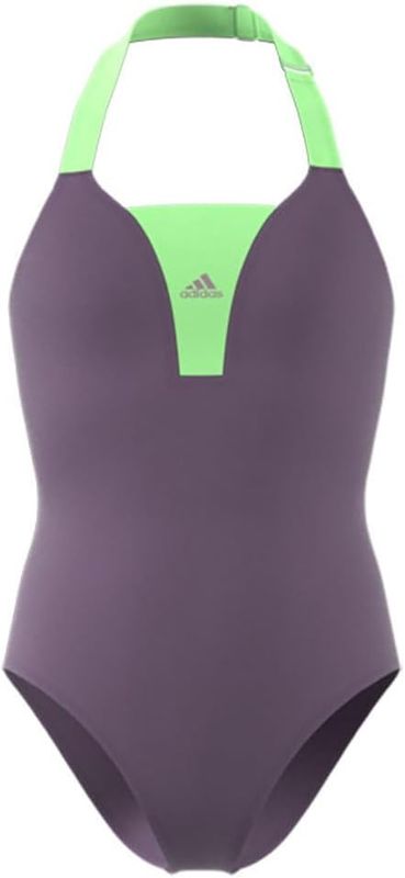 Adidas Dziewczynki Sportswear Colorblock Swimsuit Kids, shadow violet/green spark, 7-8 lat Adidas Dziewczynki Sportswear Colorblock Swimsuit Kids, shadow violet/green spark, 7-8 lat