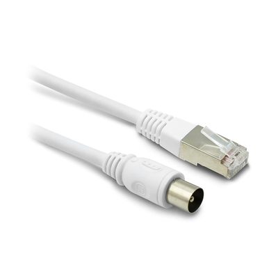 Metronic RJ45/TV koncentryczny 9,52 mm męski na męski 2 m - 395285, kompatybilny z telewizorem, CAT 6A męski/męski prosty Metronic RJ45/TV koncentryczny 9,52 mm męski na męski 2 m - 395285, kompatybilny z telewizorem, CAT 6A męski/męski prosty