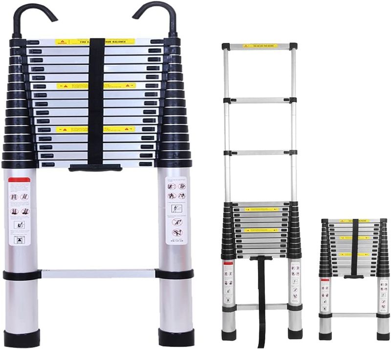 Wysokiej jakości profesjonalna drabina teleskopowa 6,2 m z aluminium, drabina wielofunkcyjna, obciążenie do 150 kg, składana Wysokiej jakości profesjonalna drabina teleskopowa 6,2 m z aluminium, drabina wielofunkcyjna, obciążenie do 150 kg, składana