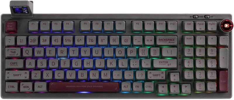 EPOMAKER RT100 BT5.0/2.4G/USB-C klawiatura mechaniczna do gier z konfigurowalnym ekranem wyświetlacza, 97 klawiszy, hot swap, bateria 5000 mAh do komputerów PC/Mac/Linux (US), niebieski , przełącznik EPOMAKER RT100 BT5.0/2.4G/USB-C klawiatura mechaniczna do gier z konfigurowalnym ekranem wyświetlacza, 97 klawiszy, hot swap, bateria 5000 mAh do komputerów PC/Mac/Linux (US), niebieski , przełącznik