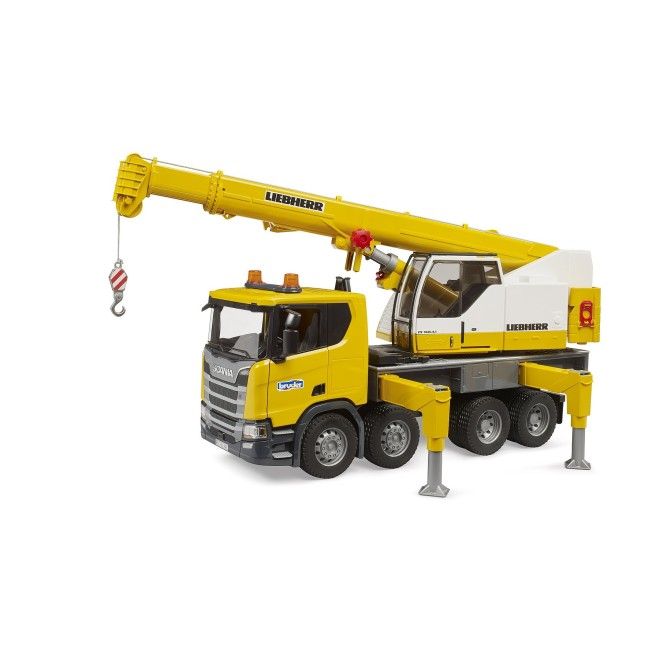 bruder 03571 - Ciężarówka z dźwigiem Scania Super 560R Liebherr z modułem świetlno-dźwiękowym - 1:16