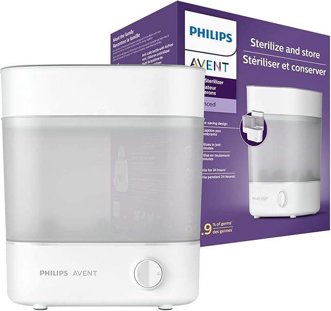 Sterylizator do butelek Philips Avent - sterylizacja w 10 minut - Do 6 butelek - Wbudowana tacka do okapywania - Łatwy w czyszczeniu - Oszczędność miejsca - Pozostaje sterylny do 24 godzin - SCF291/00