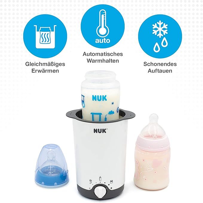 NUK Termiczny podgrzewacz do butelek 3 w 1, do łatwego, bezpiecznego i delikatnego podgrzewania, rozmrażania i utrzymywania ciepła, do butelek i butelek NUK Termiczny podgrzewacz do butelek 3 w 1, do łatwego, bezpiecznego i delikatnego podgrzewania, rozmrażania i utrzymywania ciepła, do butelek i butelek