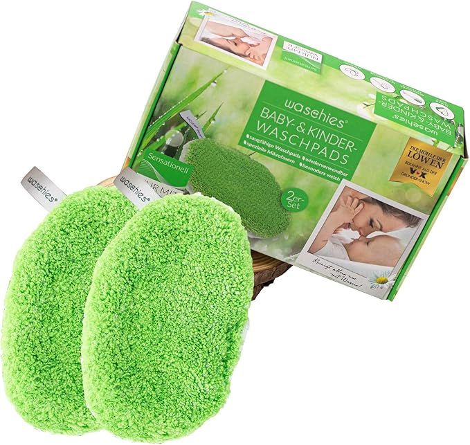 waschies Podkładki do mycia dla niemowląt i dzieci, do czyszczenia tylko wodą, wielokrotnego użytku, przyjazne dla skóry, super miękkie, zielone, zestaw 2 sztuk waschies Podkładki do mycia dla niemowląt i dzieci, do czyszczenia tylko wodą, wielokrotnego użytku, przyjazne dla skóry, super miękkie, zielone, zestaw 2 sztuk