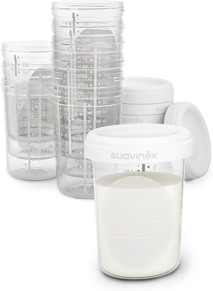 Suavinex Zestaw 10 Pojemników na Pokarm i Mleko – Szczelne, Nakładane na siebie