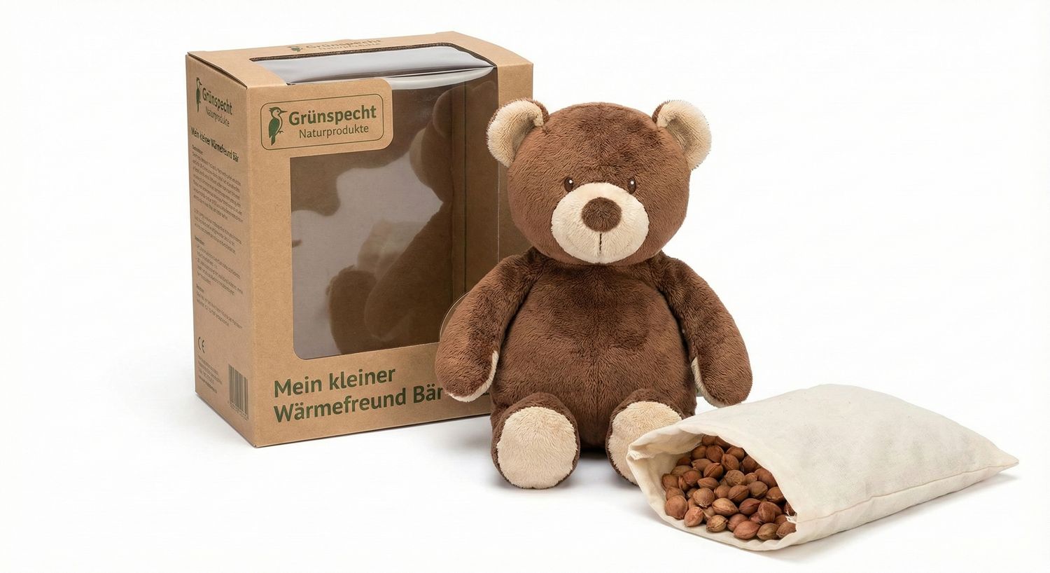 Termofor z Pestek Wiśni Grünspecht Miś | Na Kolki i Ból Brzuszka | EKO