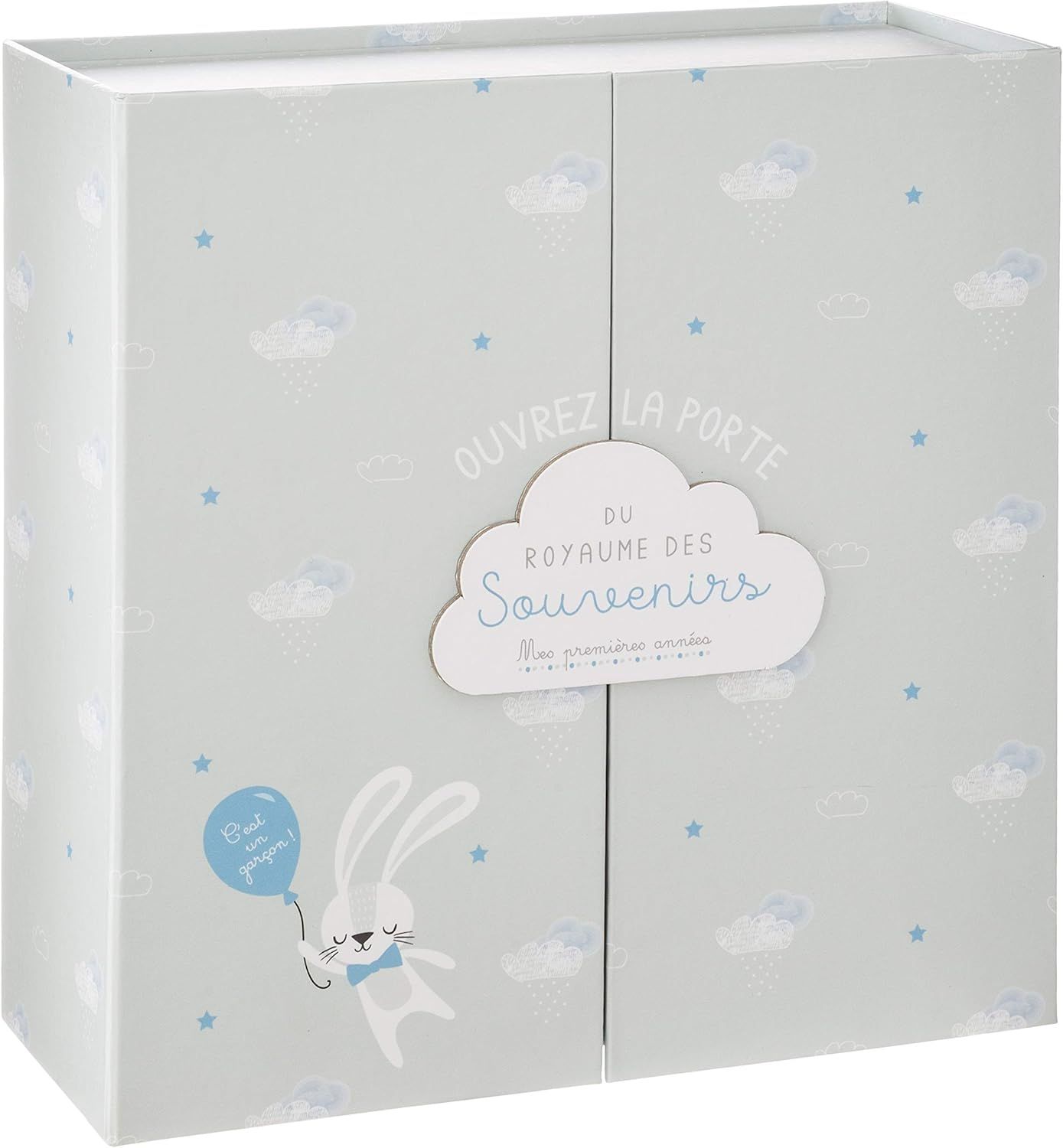 Pudełko pamięci urodzeniowej z napisem "C'est un Boil" ("To chłopiec") [w języku francuskim]