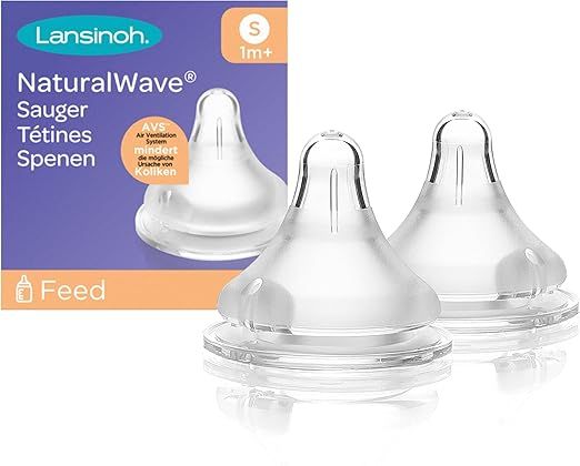 Lansinoh NaturalWave Smoczek do Butelki (S) Wolny Przepływ – 2 szt. Antykolkowy
