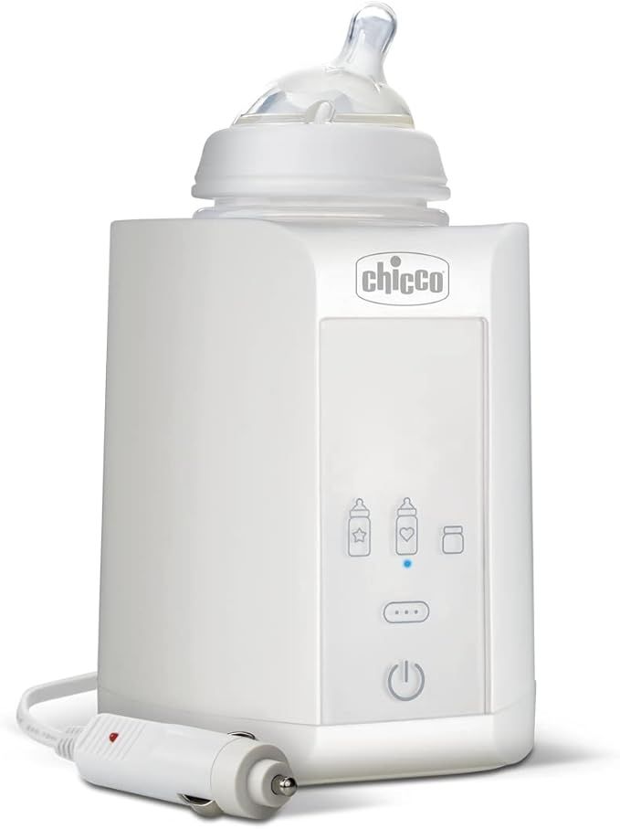 chicco Podgrzewacz do butelek domowych i podróżnych, z 2 programami i automatycznym wyłączaniem, odpowiednia temperatura ogrzewania, podgrzewacz do jedzenia dla niemowląt, odpowiedni do słoików, 110