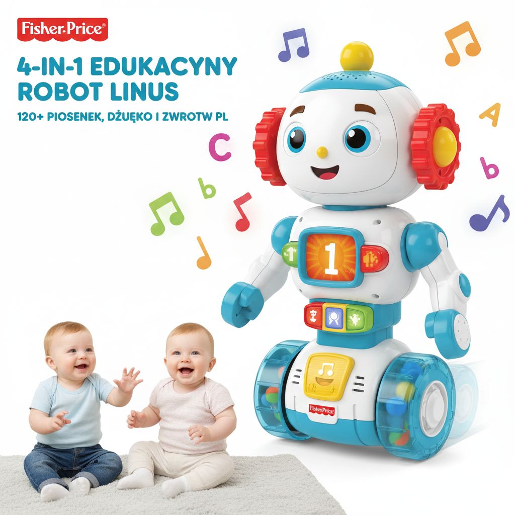 Fisher-Price® Edukacyjny Robot 4 w 1 Linus – Twój Nowy Partner w Rozwoju Dziecka Fisher-Price® Edukacyjny Robot 4 w 1 Linus – Twój Nowy Partner w Rozwoju Dziecka