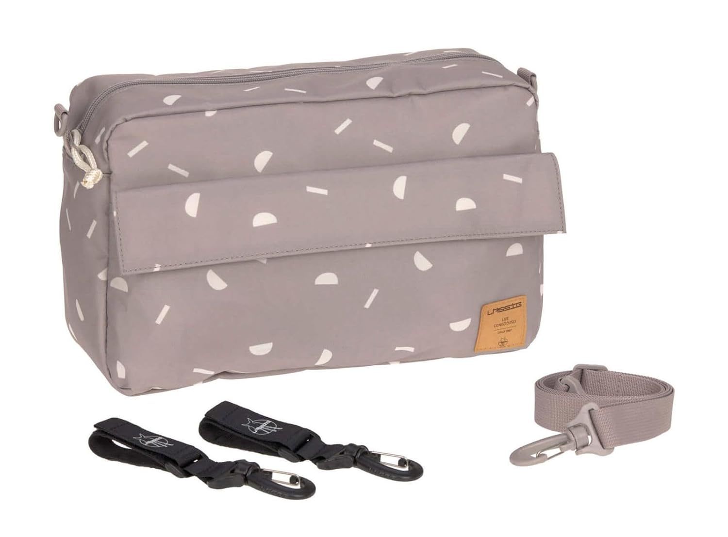 LÄSSIG Casual Buggy Organizer Bag 2w1 – Luksusowa Torba i Organizer do Wózka | Blocks Taupe