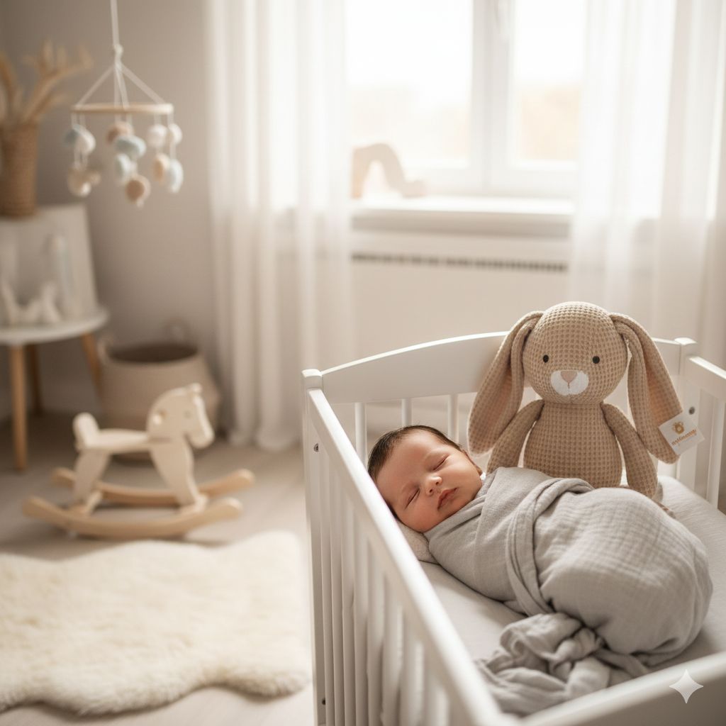 myHummy Szumiący Królik Basic Beige – Usypiacz dla Niemowląt | Biały i Różowy Szum | Bezpieczny od Urodzenia