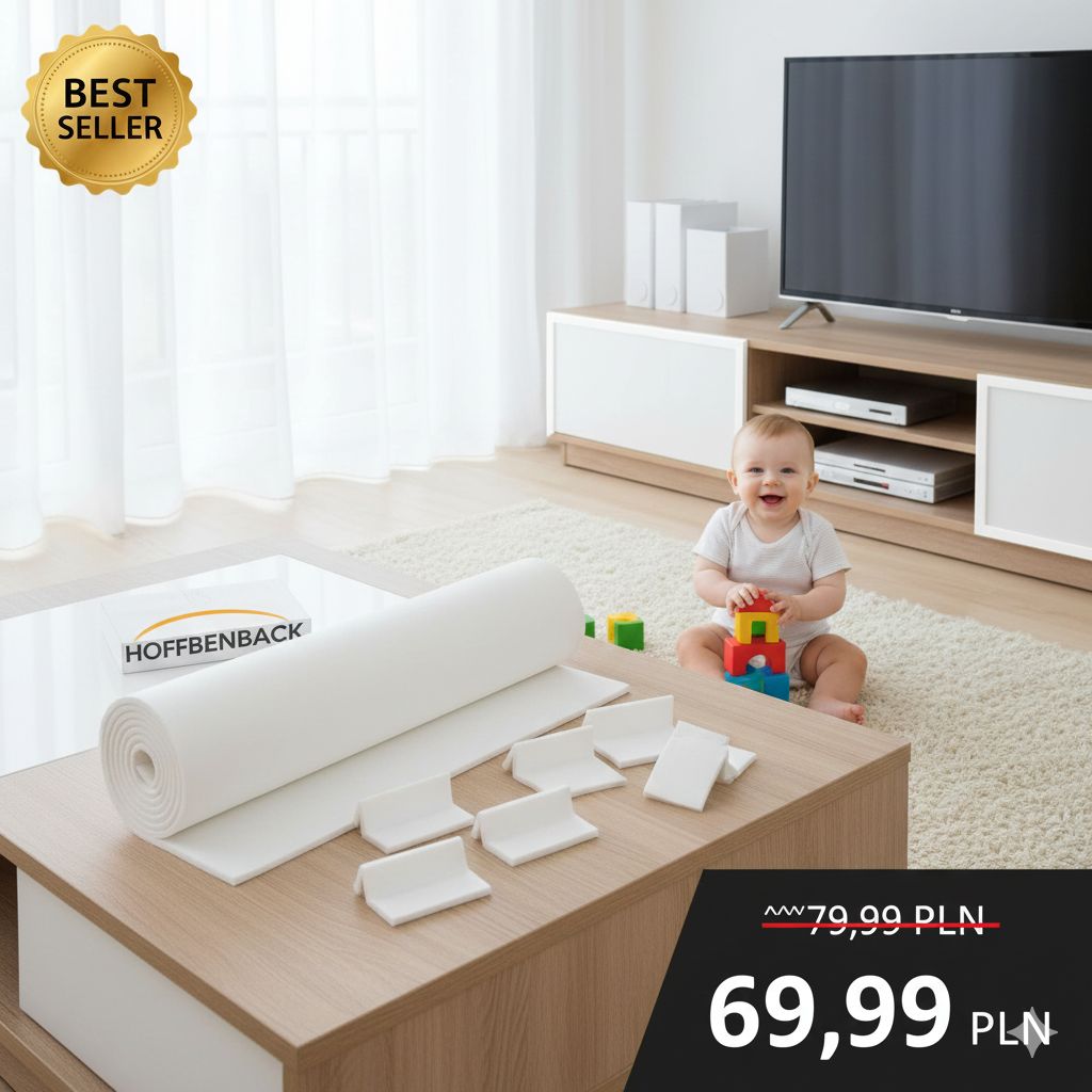 Hoffenbach Home Safety – Kompletny Zestaw Ochronny: 6,2m Osłony Krawędzi + 12 Narożników Hoffenbach Home Safety – Kompletny Zestaw Ochronny: 6,2m Osłony Krawędzi + 12 Narożników
