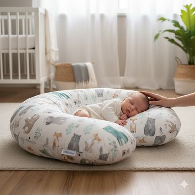 EMI&amp;SAM Poduszka do Karmienia 170 cm – Komfort, Który Poczujesz Wypełnienie FillBall EPS | 100% Bawełna | Wielofunkcyjne wsparcie od ciąży po naukę siadania.