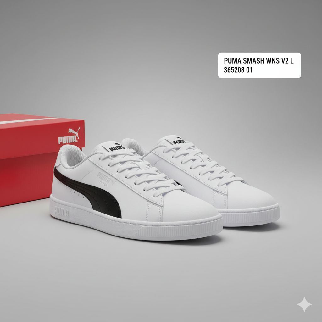 👟 Puma Smash Wns v2 L – Ikona Stylu i Komfortu Model: 365208 01 | Kolor: Puma White-Puma Black.rozm 42